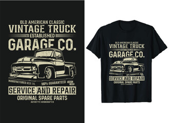 Old American Classic vintage Truck T-Shirt Design vector Graphic, Truck Driver T-Shirts, American old Truck lover t-shirt Designs,