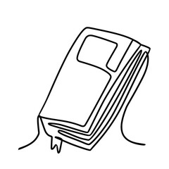 line art of book drawing