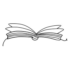 line art of book drawing