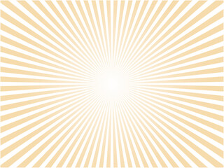 太陽光線が輝くイメージのシンプルな集中線背景素材_オレンジ