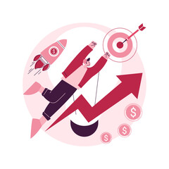 Business mission abstract concept vector illustration. Mission statement, business goals and philosophy, company vision, core values, customer engagement, loyalty and satisfaction abstract metaphor.