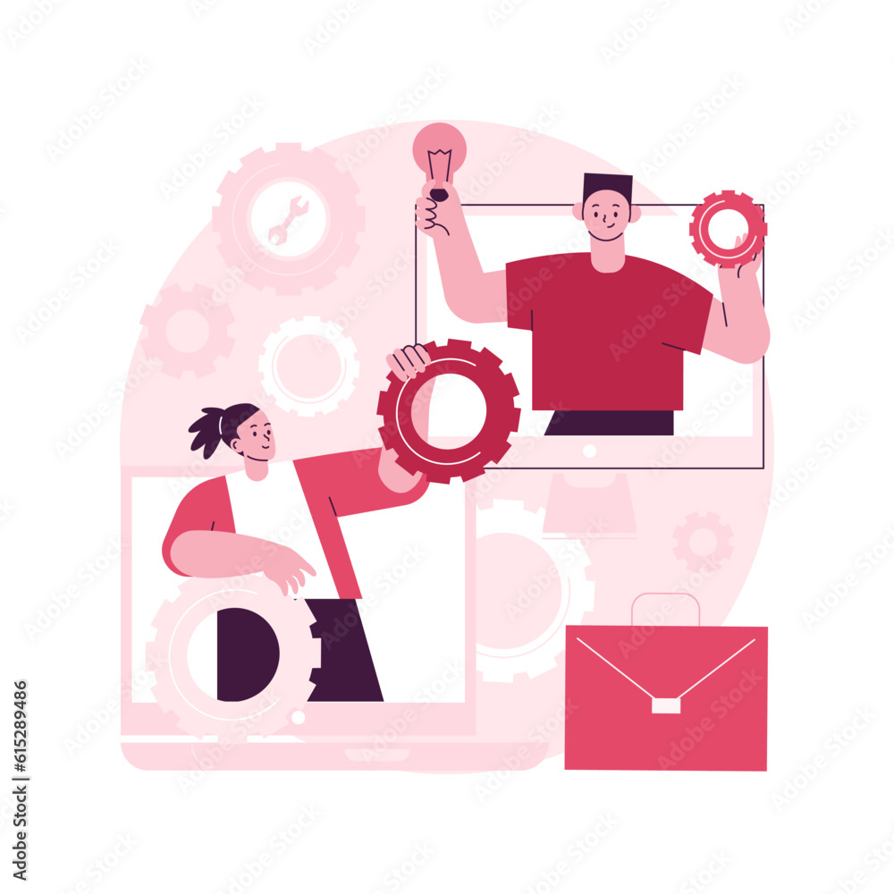 Poster enterprise architecture abstract concept vector illustration. it system solution, enterprise softwar