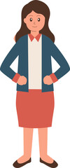 Standing Female Employee Illustration Vector