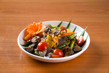 Papaya salad spicy food, Asian papaya salad, Thai papaya salad with salted crab , Somtam is very famous in Thailand ,Thai food.