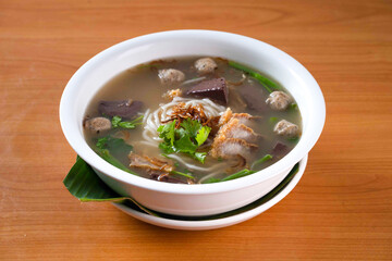  Thai Rice Noodles Soup. Asian Food top view