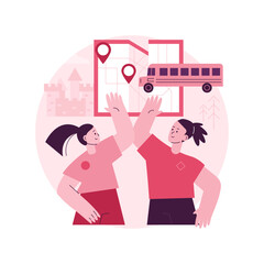 Field trip abstract concept vector illustration. School trip, excursion for pupils, student group journey, exploring nature, cultural experience tour, schooling process activity abstract metaphor.