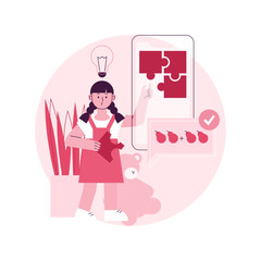 Early learning app abstract concept vector illustration. Preschool application, early education platform, child learning routine, studying software, kid development mobile app abstract metaphor.