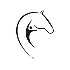 Obraz premium logo design vector modern abstract horse logo icon symbol