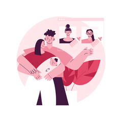 Child care online platform abstract concept vector illustration. Daycare center search platform, babysitter online catalog, find child care service, information for parents abstract metaphor.