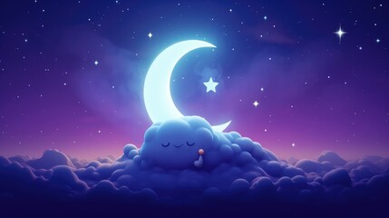 Obraz na płótnie Canvas world sleep day moon starry sky fairy tale world illustration