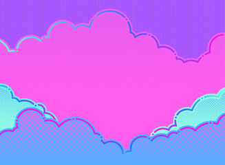 雲のポップな背景イラスト