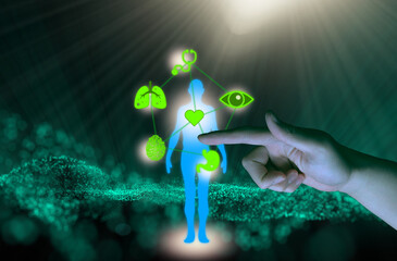 medical diagnosis Through virtual image creation technology via computer in scanning for...