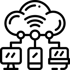 cloud server line icon