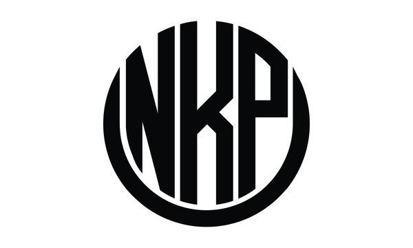 NKP shield with round shape logo design vector template | monogram logo | abstract logo | wordmark logo | lettermark logo | business logo | brand logo | flat logo.