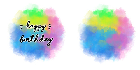 Happy birthday on watercolor background.