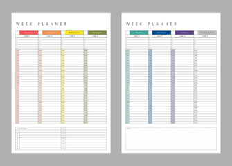 (Rainbow) set 2 of Week planner. 