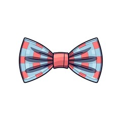 Trendy Bow tie Accessory Cartoon Square Illustration. Charming Wardrobe Staple. Ai Generated Drawn Illustration with Trendy Elegant Bow tie Accessory.