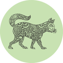 cat doodle handdraw illustration vector