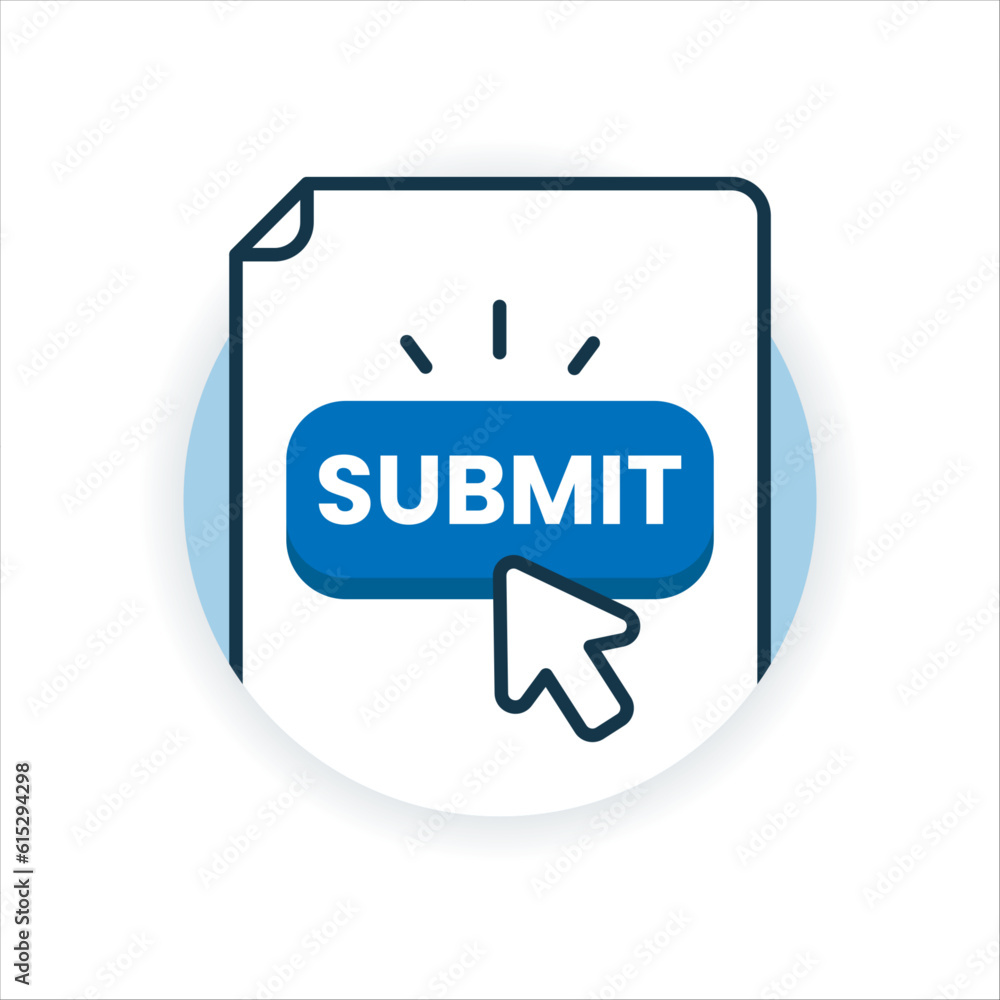 Poster upload document file, submit button concept illustration flat design vector eps10. modern graphic el