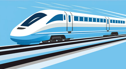 Fototapeta premium High-speed train in motion. illustration art, generative AI image.