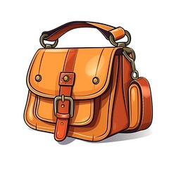 Trendy Shoulder bag Accessory Cartoon Square Illustration. Trendy Baggage. Ai Generated Drawn Illustration with Stylish Versatile Shoulder bag Accessory.