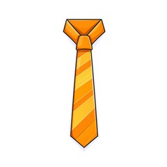 Trendy Tie Accessory Cartoon Square Illustration. Charming Wardrobe Staple. Ai Generated Drawn Illustration with Trendy Elegant Tie Accessory.