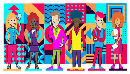 LGBTQ or a group of people of different genders. flat idea and concept think creativity modern  design  vector.