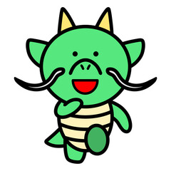 走る辰　イラスト