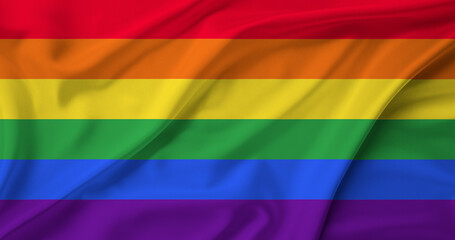 Photo realistic gay pride flag