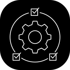 Agile business and finance icon with black filled outline style. engineering, chart, developing, meeting, presentation, integration, organization. Vector Illustration