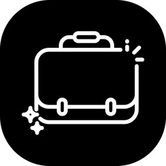 Bag business and finance icon with black filled outline style. flat, web, pictogram, present, handbag, object, line. Vector Illustration