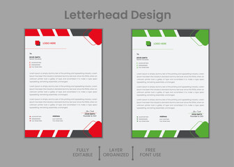 Clean and professional corporate company business letterhead template design with color variation 