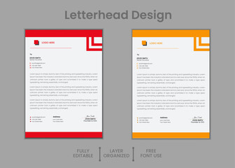 Clean and professional corporate company business letterhead template design with color variation 