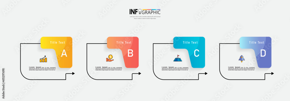 Aufkleber presentation business infographic template vector.