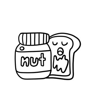peanut butter chocolate Illustration of hazelnut cream with tender style