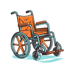Fototapeta na wymiar Medical Wheelchair Hospital Tool Cartoon Square Illustration. Healthcare and Medicine. Ai Generated Drawn Illustration with Ergonomic Versatile Wheelchair Hospital Tool.