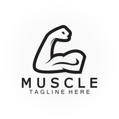 Biceps muscle icon logo vector design template.