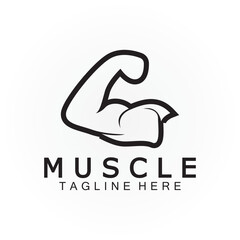 Biceps muscle icon logo vector design template.