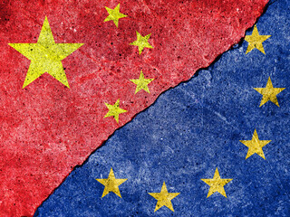 China flag and EU flag combined again