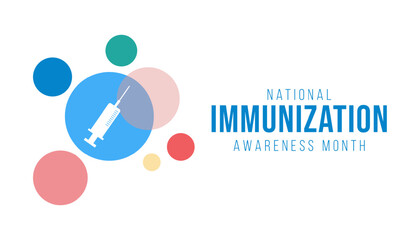 Immunization awareness month is observed every year in August, Immunization awareness month banner, poster,awareness. immunization template design vector illustration.