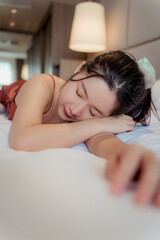 Fototapeta premium girl in bedroom