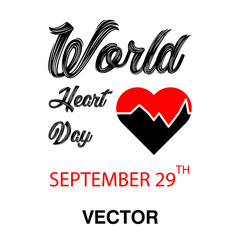 Vector flat illustration World Heart Day Background..eps
