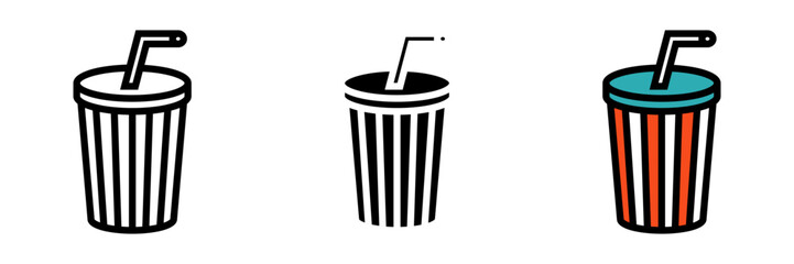 Cinema Drink Glass Icon, an icon representing a glass or cup of refreshing beverage, symbolizing the enjoyment of drinks while watching movies in a cinema or theater setting.