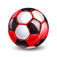 Fototapeta premium Professional Football ball Sports Equipment Cartoon Square Illustration. Sporting Gear Ai Generated Drawn Illustration with Active Game Football ball Sports Equipment.