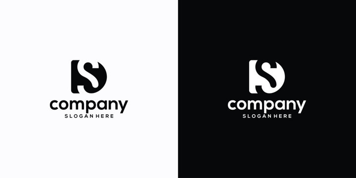 Free vector flat design sd or ds logo
