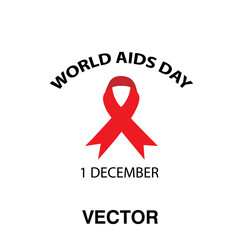 Aids Awareness Red Ribbon. World Aids Day concept. Vector EPS Illustration