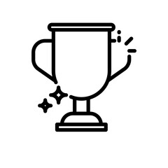 Achievement business and finance icon with black outline style. simple, championship, progress, certificate, sport, man, purpose. Vector Illustration
