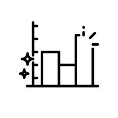 Analytics business and finance icon with black outline style. plan, infographic, financial, website, white, increase, seo. Vector Illustration