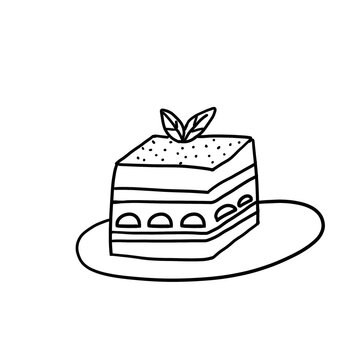 Illustration of tiramisu. Illustration of sweets.