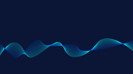 abstract wave motion pattern and dynamic mesh line on dark blue background. Modern futuristic design for background or wallpaper. Digital cyberspace, high tech, technology concept
